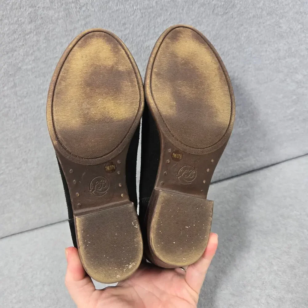 Lucky Brand Bellamy Black Suede Chelsea Ankle Booties Size 7